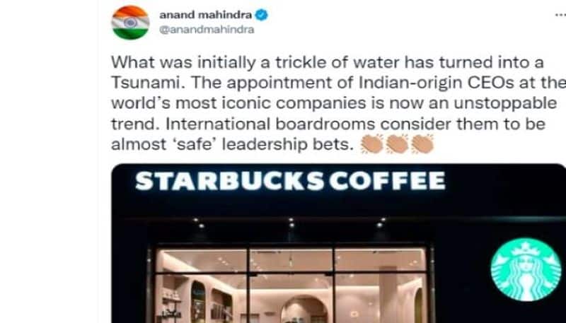 Starbucks names Indian origin Laxman Narasimhan as new CEO Anand mahindra reacts on his appointment apa 