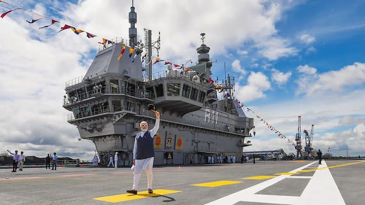 After the launch of the first indigenous aircraft carrier as INS Vikrant PM Modi tweet A historic day for India kpa After the launch of the first indigenous aircraft carrier as INS Vikrant PM Modi tweet A historic day for India kpa