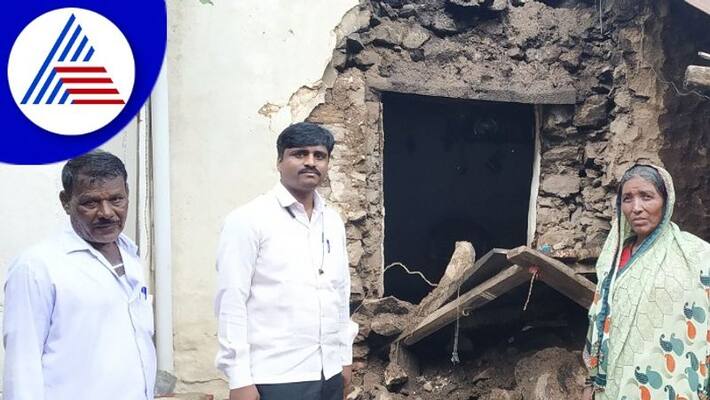 Heavy rainfall Collapsed mud houses in Dambal village at gadag rav Heavy rainfall Collapsed mud houses in Dambal village at gadag rav