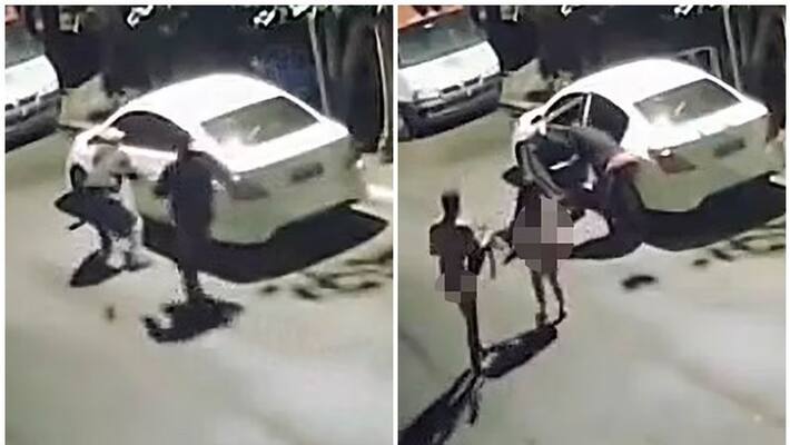 The couple was romancing in the car thieves ran away after snatching the car took away the clothes too san The couple was romancing in the car thieves ran away after snatching the car took away the clothes too san