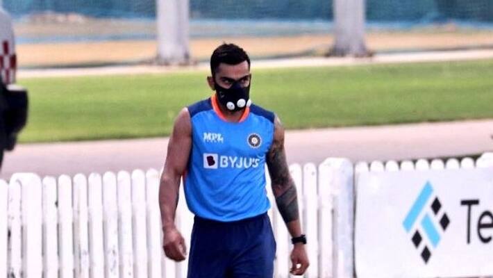 Virat Kohli training wearing special mask ahead of India vs Pakistan Asia Cup 2022 match kvn Virat Kohli training wearing special mask ahead of India vs Pakistan Asia Cup 2022 match kvn