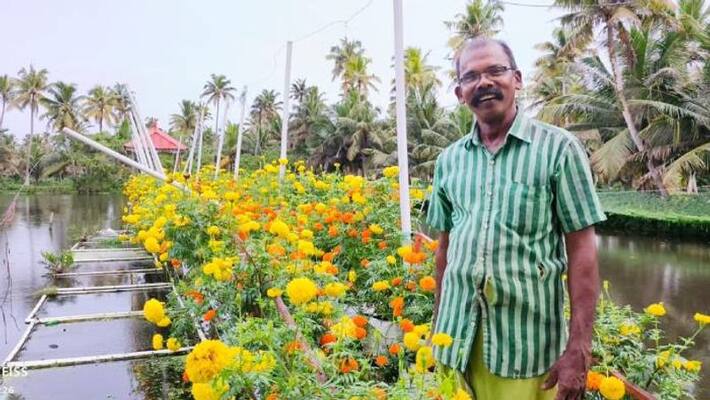 Flower Bridge in Alappuzha by Udayakumar is ready for Onam Flower Bridge in Alappuzha by Udayakumar is ready for Onam