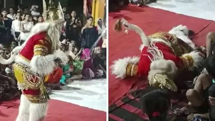 Mainpuri Video Viral Youth dies Ganesh pandal while dancing youth was dancing in the guise Hanuman Mainpuri Video Viral Youth dies Ganesh pandal while dancing youth was dancing in the guise Hanuman