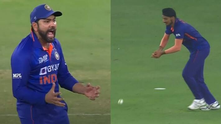 india skipper rohit sharma got angry on arshdeep singh who missed catch against pakistan in asia cup video goes viral india skipper rohit sharma got angry on arshdeep singh who missed catch against pakistan in asia cup video goes viral
