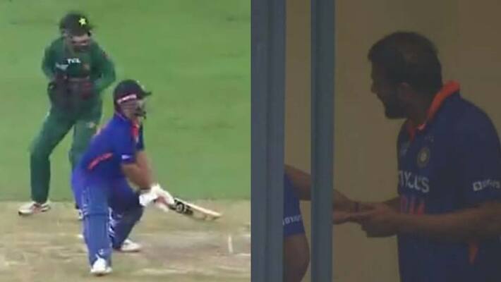 Rohit Sharma scolds Rishabh Pant after he Got out Silly Shot In IND vs PAK Match Rohit Sharma scolds Rishabh Pant after he Got out Silly Shot In IND vs PAK Match