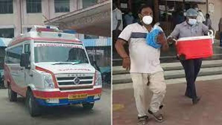 Heart kidney shifted from Vellore to Chennai through ambulance Heart kidney shifted from Vellore to Chennai through ambulance