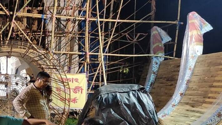 North Kolkata Durga Puja 2022 Puja Pandal JAGAT MUKHERJEE Park Preparation and theme puja news bsm North Kolkata Durga Puja 2022 Puja Pandal JAGAT MUKHERJEE Park Preparation and theme puja news bsm