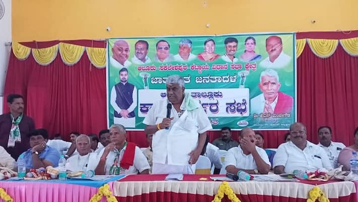 hd revanna slams on bjp government at hassan district gvd hd revanna slams on bjp government at hassan district gvd