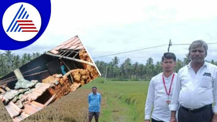 House wall collapsed due to rain, broken electric pole in Tumakuru rav House wall collapsed due to rain, broken electric pole in Tumakuru rav