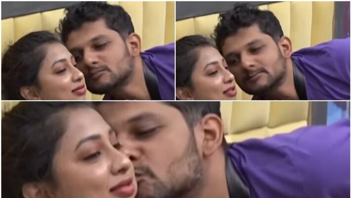 rakesh Adiga kisses to Jayashree Aradhya in bigg boss ott kannada sgk rakesh Adiga kisses to Jayashree Aradhya in bigg boss ott kannada sgk