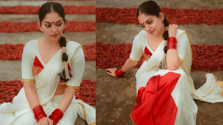 Onam 2022 Ahaana krishna onam special dress Onam 2022 Ahaana krishna onam special dress