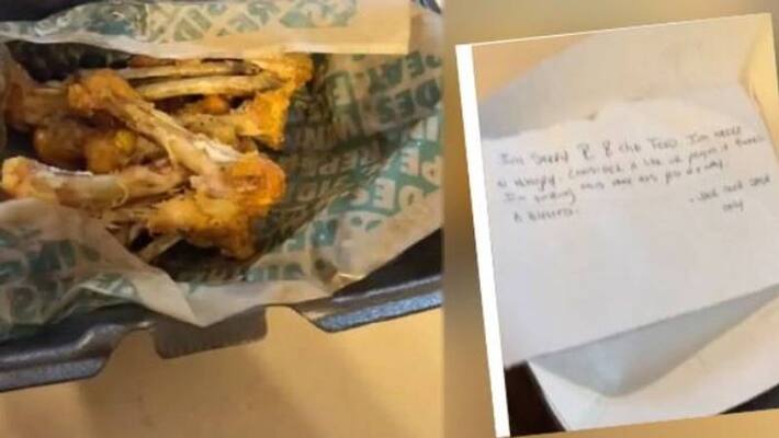 Man Orders food in online Receives Bones In Box And A Sad Note Man Orders food in online Receives Bones In Box And A Sad Note
