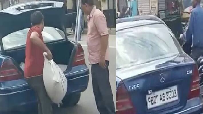 person came in bence car to buy ration at punjab person came in bence car to buy ration at punjab