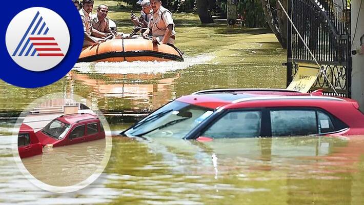 Bangalore floods: The living room of a luxury villa is flooded with water. Bangalore floods: The living room of a luxury villa is flooded with water.