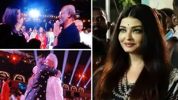 aishwarya rai bachchan touches rajinikanth feet greet mani ratnam at ponniyin selvan 1 trailer launch KPJ aishwarya rai bachchan touches rajinikanth feet greet mani ratnam at ponniyin selvan 1 trailer launch KPJ