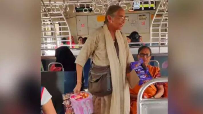 Elderly Woman Sells Chocolates On Train Elderly Woman Sells Chocolates On Train