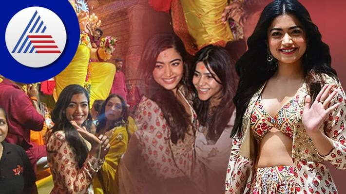 Rashmika Mandanna Trolled For Revealing Outfit At Ganesh Pandal in mumbai sgk Rashmika Mandanna Trolled For Revealing Outfit At Ganesh Pandal in mumbai sgk
