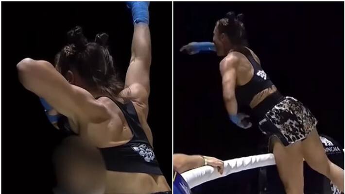 Kick Boxer Tai Emery Showed off her cloths to exhibit boobs in joy of victory video goes viral spb Kick Boxer Tai Emery Showed off her cloths to exhibit boobs in joy of victory video goes viral spb