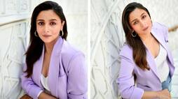 Brahmastra actor Alia Bhat latest addition to her pregnancy wardrobe is lavender blazer distressed denims drb