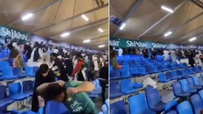 Afghan fans hurl chairs at Pakistanis, Sharjah stadium video sends shockwaves bpsb Afghan fans hurl chairs at Pakistanis, Sharjah stadium video sends shockwaves bpsb