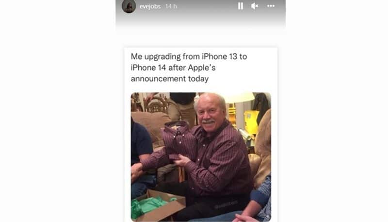 Steve Jobs daughter Eve mocks Apple s iPhone 14 series launch shares meme on Instagram gcw