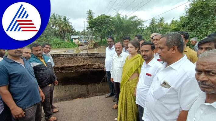 Ramanagara MLA Anita Kumaraswamy Saw Sugganahalli Bridge and Bhakshi Lake gvd Ramanagara MLA Anita Kumaraswamy Saw Sugganahalli Bridge and Bhakshi Lake gvd