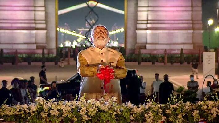 PM narendra Modi inaugurates Kartavya Path and unveils Netaji statue also PM narendra Modi inaugurates Kartavya Path and unveils Netaji statue also