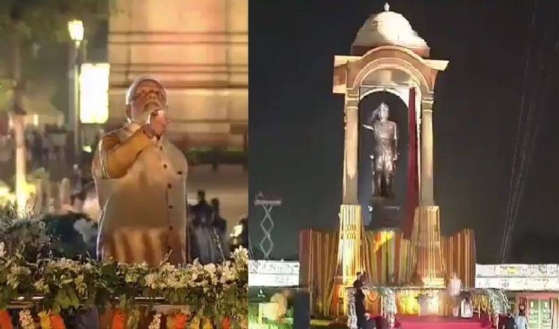 pm modi opens kartavya path and unveiled the statue of netaji subhas chandra bose