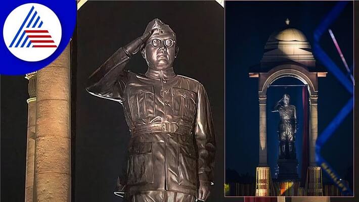 Inauguration of Central Vista Avenue PM Narendra Modi unveils 28 feet tall statue of Netaji san Inauguration of Central Vista Avenue PM Narendra Modi unveils 28 feet tall statue of Netaji san