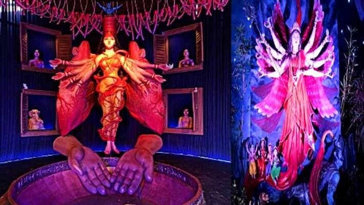 North Kolkata Durga Puja 2022 Lalbagan Sarbojanin Pandal Preparation and theme ANBSS North Kolkata Durga Puja 2022 Lalbagan Sarbojanin Pandal Preparation and theme ANBSS
