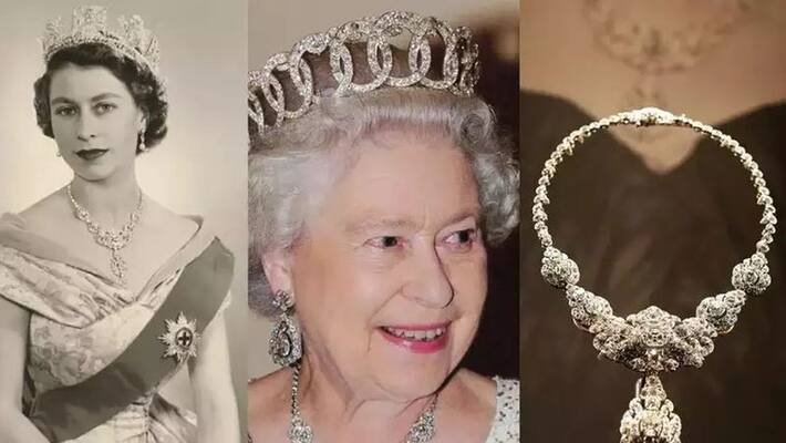 Queen Elizabeth's one of precious necklace was a gift by Hyderabad nizam at her wedding akb Queen Elizabeth's one of precious necklace was a gift by Hyderabad nizam at her wedding akb