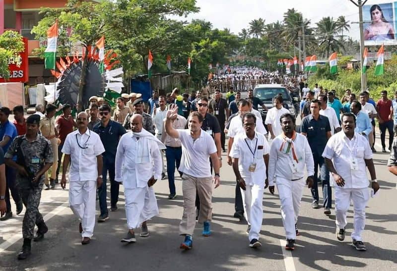 42% of youth have no job.. We walk for them, we walk for job.. Mass tweet by Rahul.