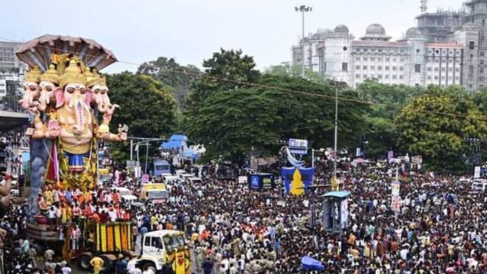 Khairatabad Ganesh nimajjanam 2022 ends successfully Khairatabad Ganesh nimajjanam 2022 ends successfully