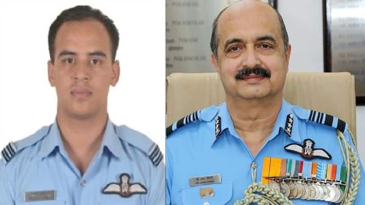 IAF chief Marshal VR Chaudhari s son Sqn Ldr Mihir V Chaudhari take sortie in Rafale fighter jet ANBSS IAF chief Marshal VR Chaudhari s son Sqn Ldr Mihir V Chaudhari take sortie in Rafale fighter jet ANBSS