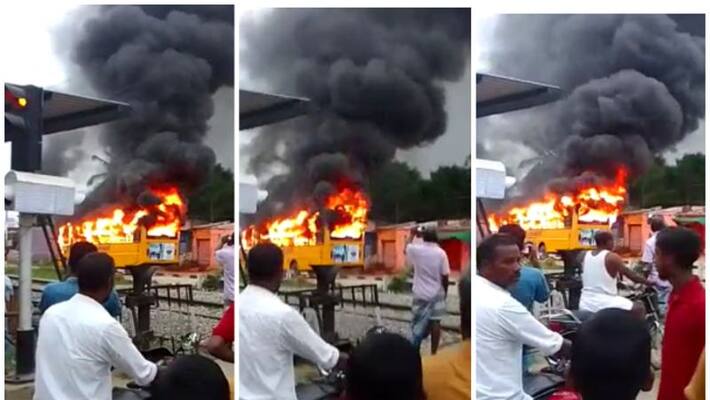 video of school bus catches fire in tamilnadu video of school bus catches fire in tamilnadu
