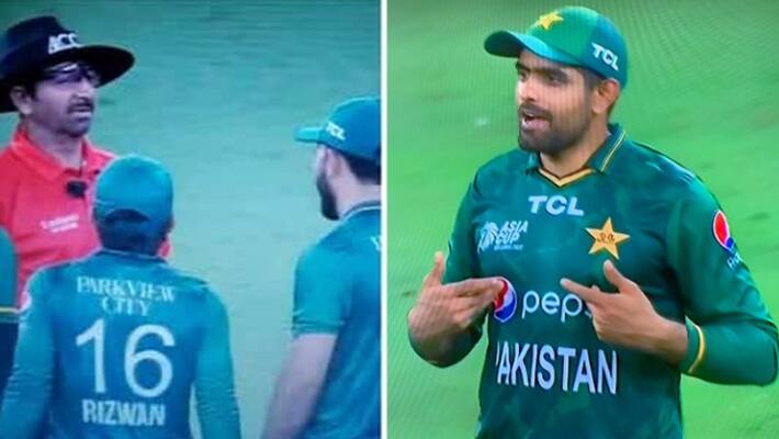 Babar Azam fumes at umpire after accepts Mohd Rizwans DRS call Babar Azam fumes at umpire after accepts Mohd Rizwans DRS call