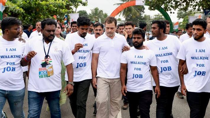 42% of youth have no job.. We walk for them, we walk for job.. Mass tweet by Rahul. 42% of youth have no job.. We walk for them, we walk for job.. Mass tweet by Rahul.