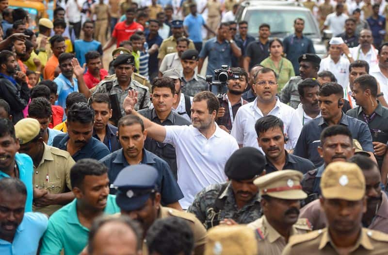 After 8 days of continuous walking, Rahul Gandhi has blisters on his feet. 