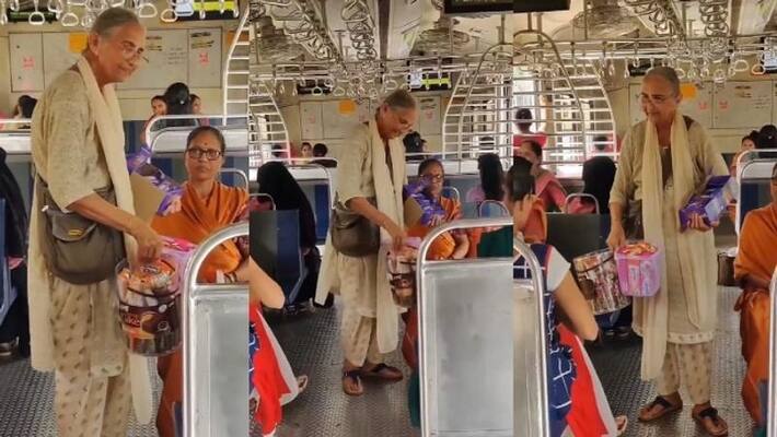 Viral Video Elderly Woman Sells Snacks On Mumbai Local, storms Internet Viral Video Elderly Woman Sells Snacks On Mumbai Local, storms Internet