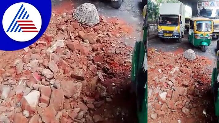 BBMP dumping construction waste to road potholes gow BBMP dumping construction waste to road potholes gow