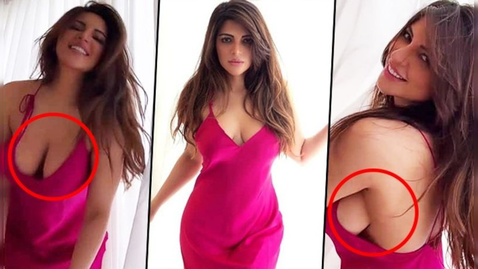 SEXY-BOLD pictures and video: Shama Sikander teases side boobs in a pink  nightgown