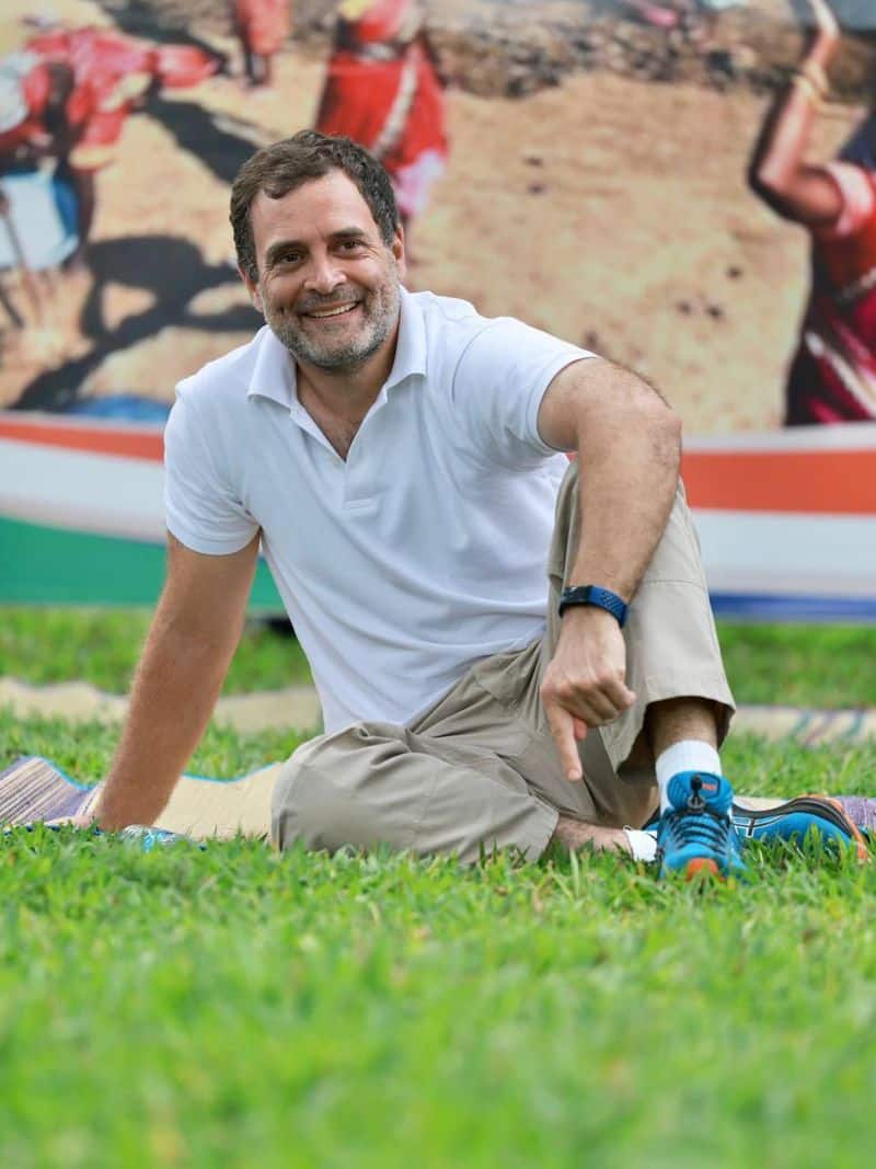 After 8 days of continuous walking, Rahul Gandhi has blisters on his feet. 