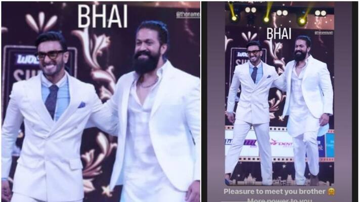 Ranveer singh shares Yash photo of siima 2022 and kgf star says Pleasure to meet you brother sgk Ranveer singh shares Yash photo of siima 2022 and kgf star says Pleasure to meet you brother sgk