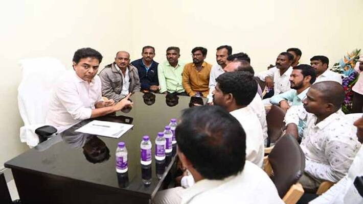 VRA Association Delegates Meeting with Telangana minister KTR VRA Association Delegates Meeting with Telangana minister KTR