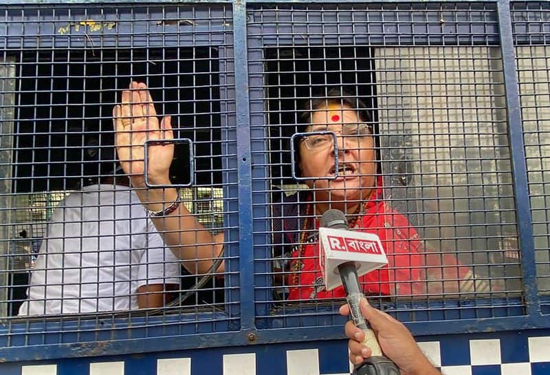During the protest march to the Secretariat, Suvendu Adhikari and other leaders were detained.