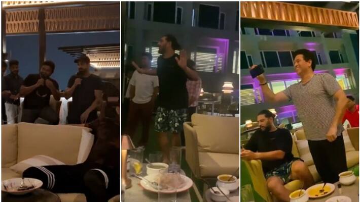 Yuvraj Singh dance on Irfan Pathan Suresh Raina s Bollywood song, audience Sachin Tendulkar, see viral video spb Yuvraj Singh dance on Irfan Pathan Suresh Raina s Bollywood song, audience Sachin Tendulkar, see viral video spb