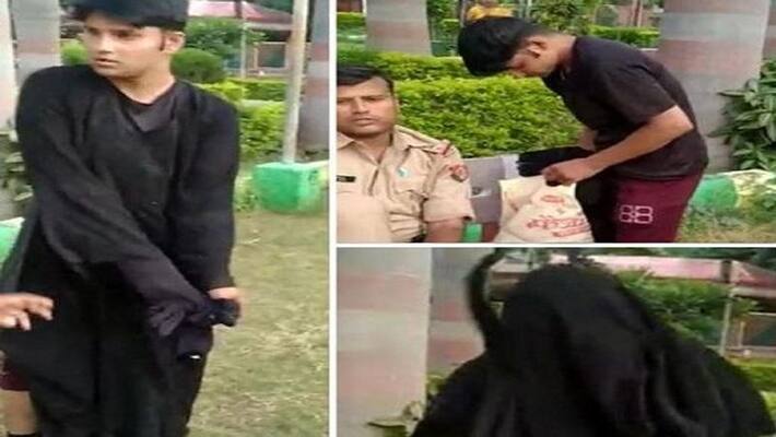 Jhansi young man was sitting in park for hours wearing burqa everyone stunned to hear boy answer Jhansi young man was sitting in park for hours wearing burqa everyone stunned to hear boy answer