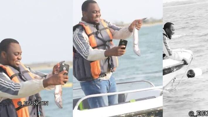 man throw his mobile phone to sea instead of throwing fish watch viral video akb man throw his mobile phone to sea instead of throwing fish watch viral video akb