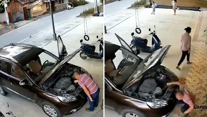 Man crushed by a car while trying to repair it Man crushed by a car while trying to repair it