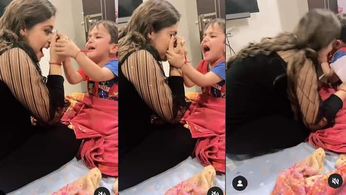 Little boy feels mother pain, cute video defines mother and baby relationship akb Little boy feels mother pain, cute video defines mother and baby relationship akb